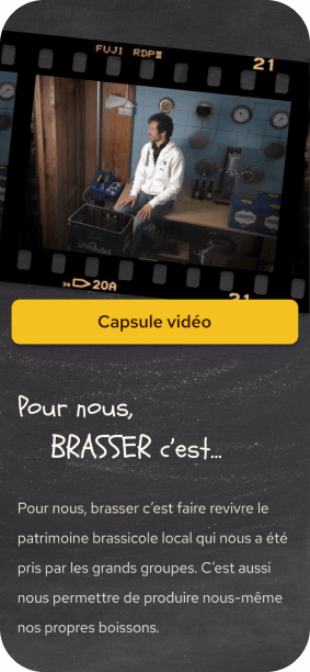 Capture d'écran application: vidéo de présentation (capsule vidéo) de brasserie - Brasserie de l'orne.